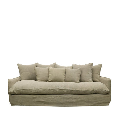 Lotus Slipcover 3 Seater Sofa - Khaki