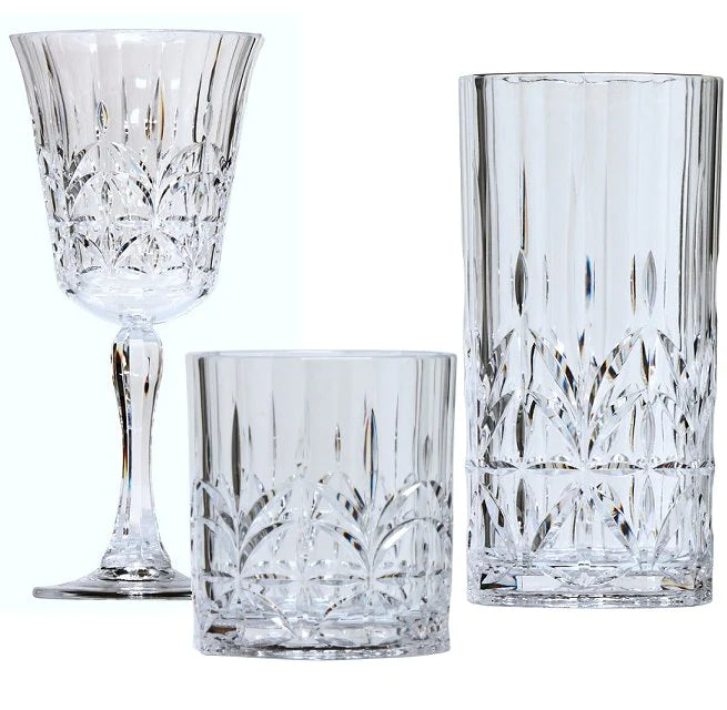 Acrylic Crystal Short Tumblers, Tall Tumblers and Wine Glasses