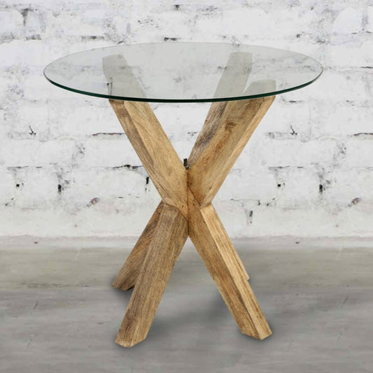 Cyrus side table with natural legs