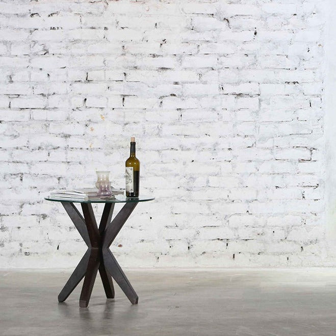 Cyrus side table with black legs