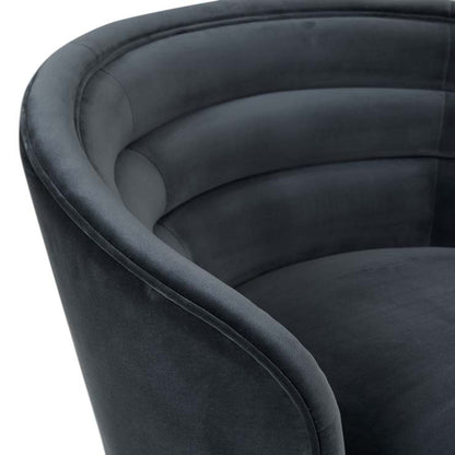 Luca Grand Swivel Occasional Chair - Blue Charcoal