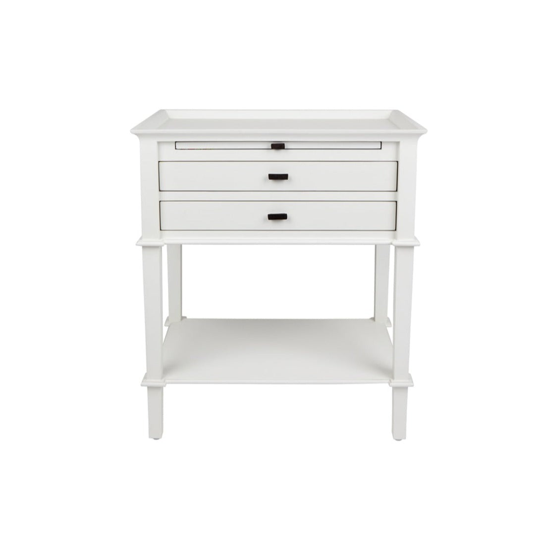 Manhattan 2 Drawer Bedside Table - White