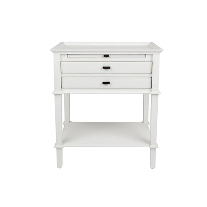 Manhattan 2 Drawer Bedside Table - White