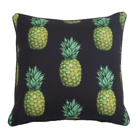 Black Pineapple Outdoor Scatter Cushion