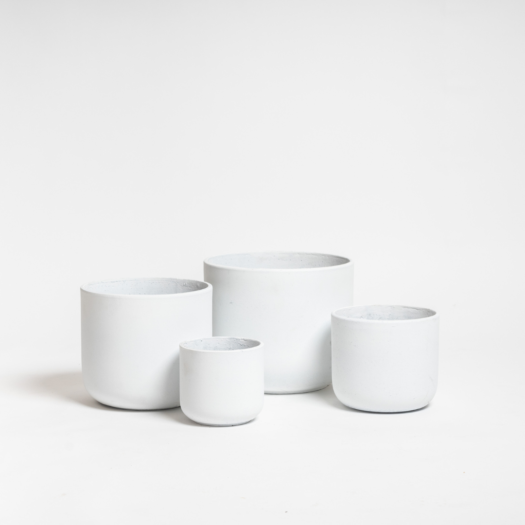 Rustie Planter Pots, White - Set of 4