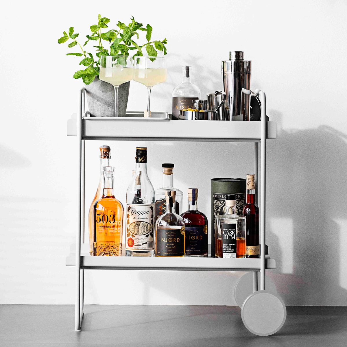 Cocktail Bar Trolley - Black