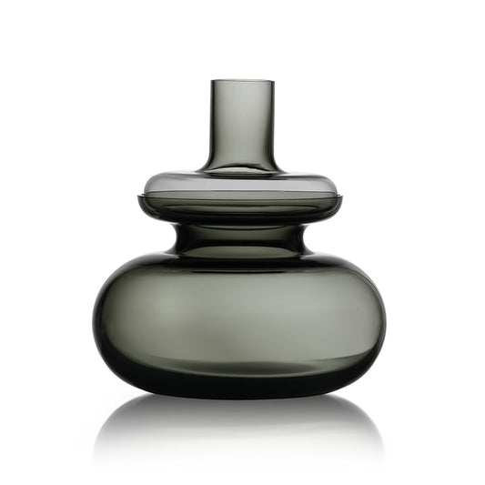 INU Small Glass Vase - Smoke Grey