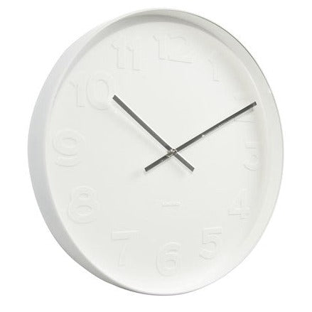 Mr White Numbers Clock – White Frame
