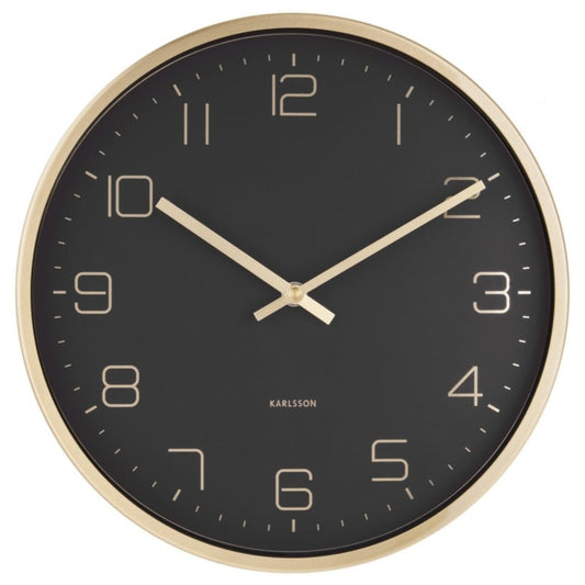 Gold Elegance Clock – Black