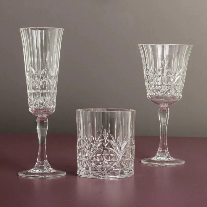 Acrylic Crystal Short Tumblers, Champagne Flutes and Wine Glasses